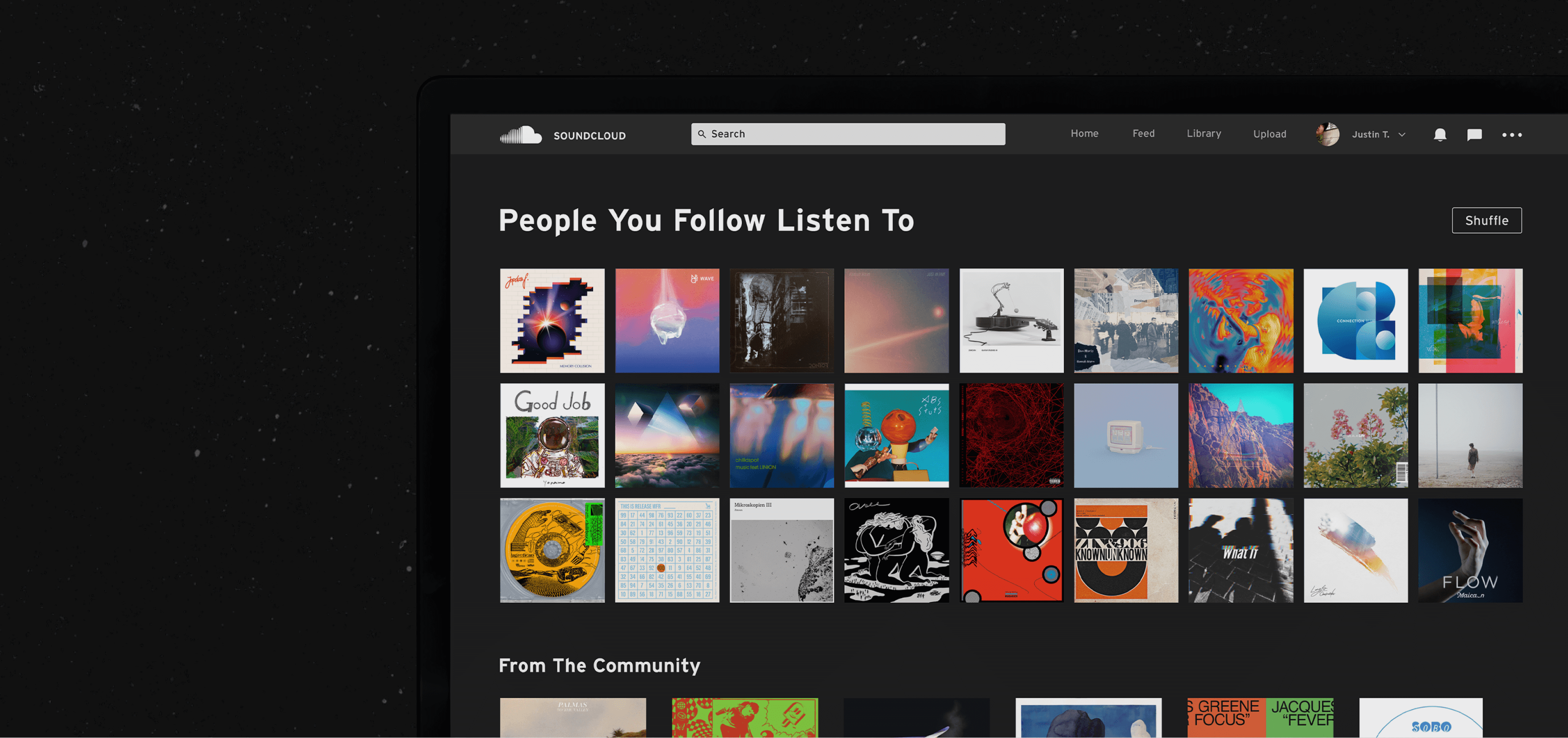zoomed in image of the dedicated soundcloud search page